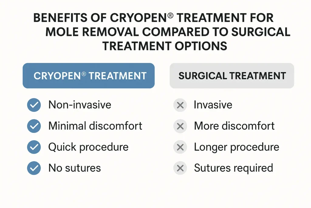 Benefits of professional mole-removal assessment at LA LIPO Custom House