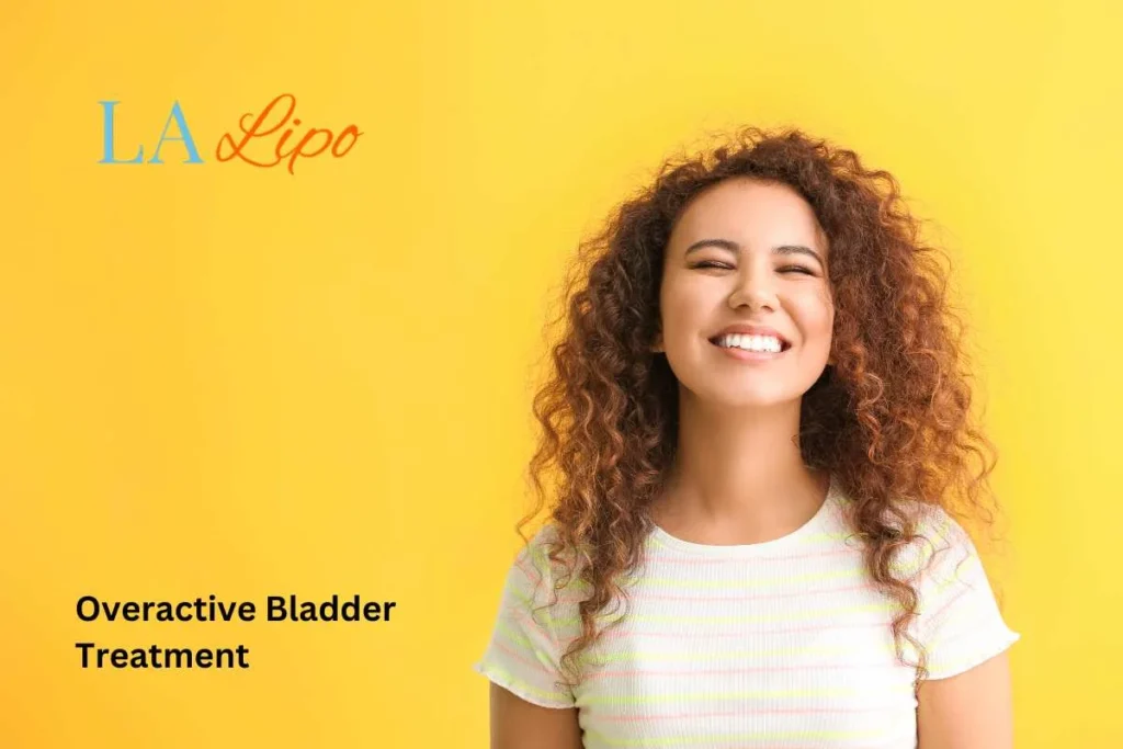 woman smiling about overactive bladder treatment Custom House solutions